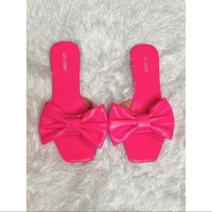 Hot Pink Square Toe Sandals